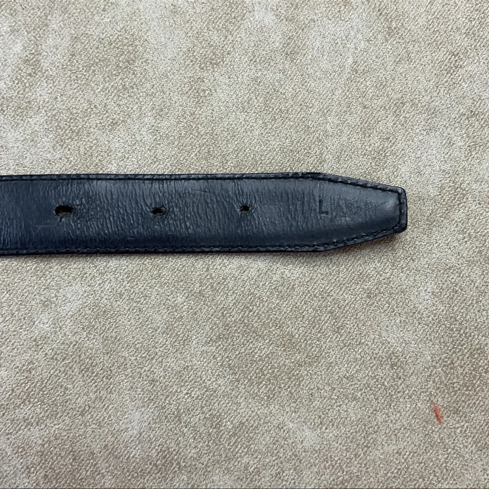 Salvatore Ferragamo Gancini Buckle Black Leather Unisex Belt 34'' waist